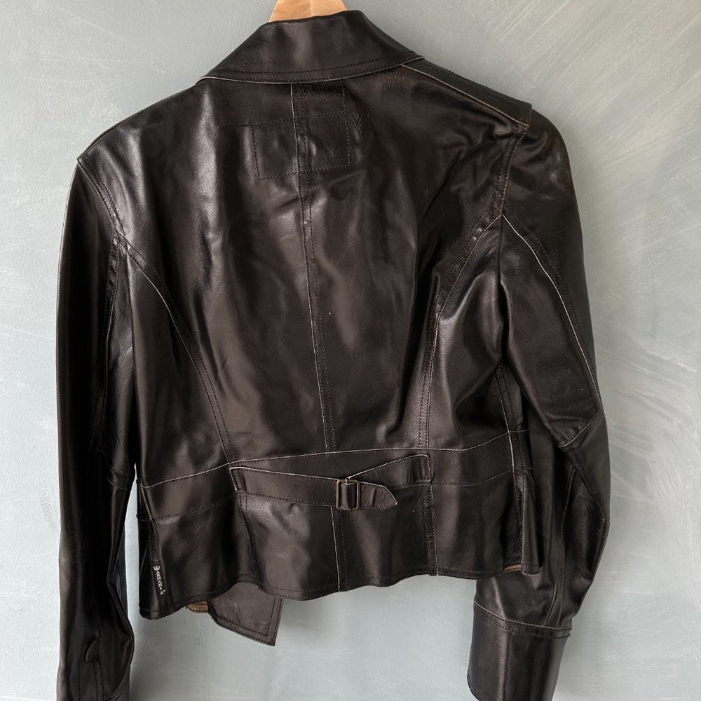 Armani Jeans Leather Jacket - Picture 2 of 6